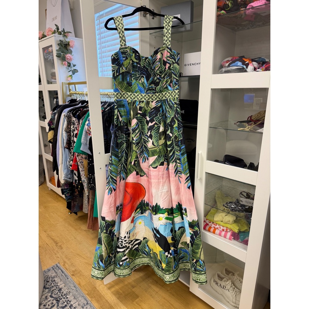 Alice + Olivia Fia Fit-And-Flare Dress Gown in Palm Beach NWT's $995 Cocktail - Picture 12 of 16